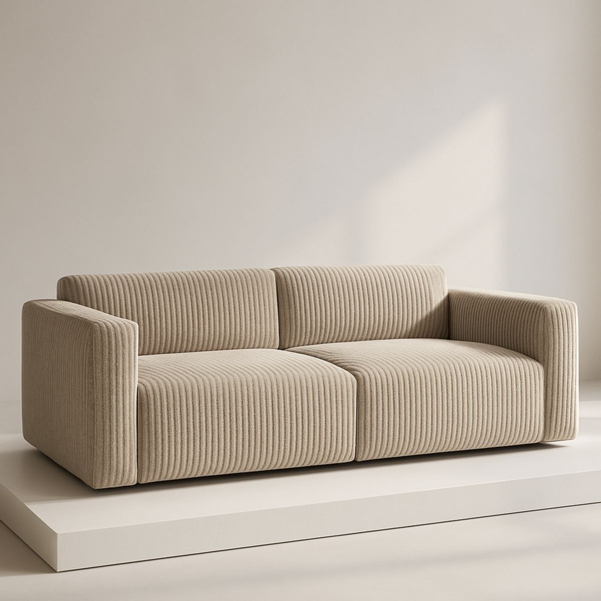 Beige 2-Sitzer Stoffsofa 190 cm Breite