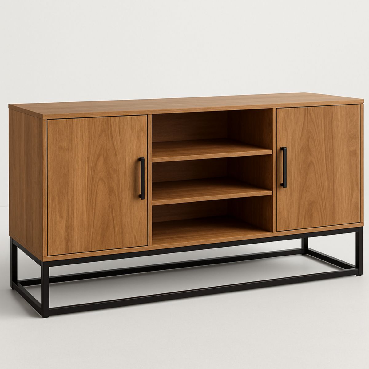 Sideboard aus Holzwerkstoff mit Metallsockel 150cm x 40cm x 80cm Braun
