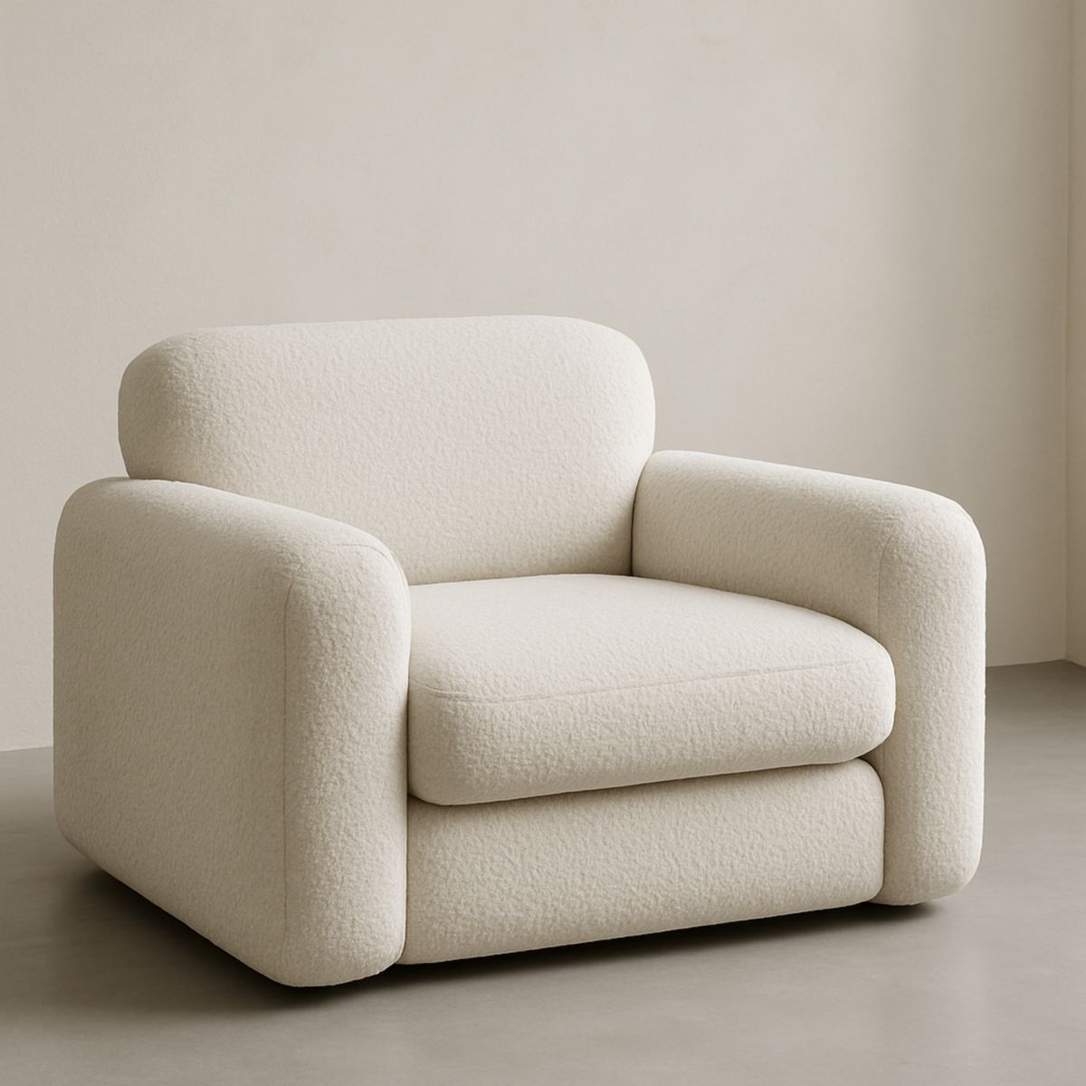 Sessel aus Polyestergewebe 90x100x90 cm Creme