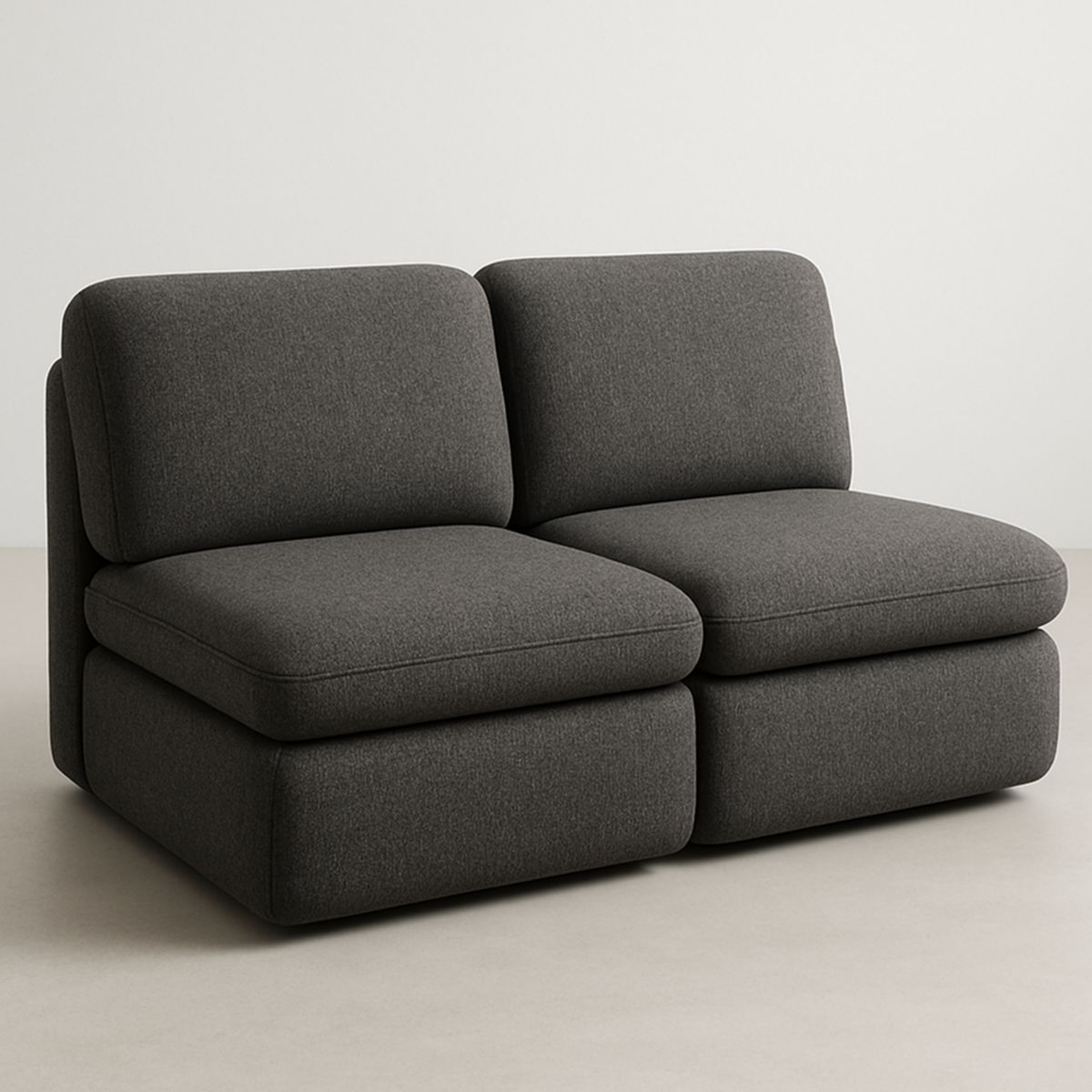 Modulares Sofa rechteckig Polyester Dunkelgrau 150 cm x 85 cm x 75 cm