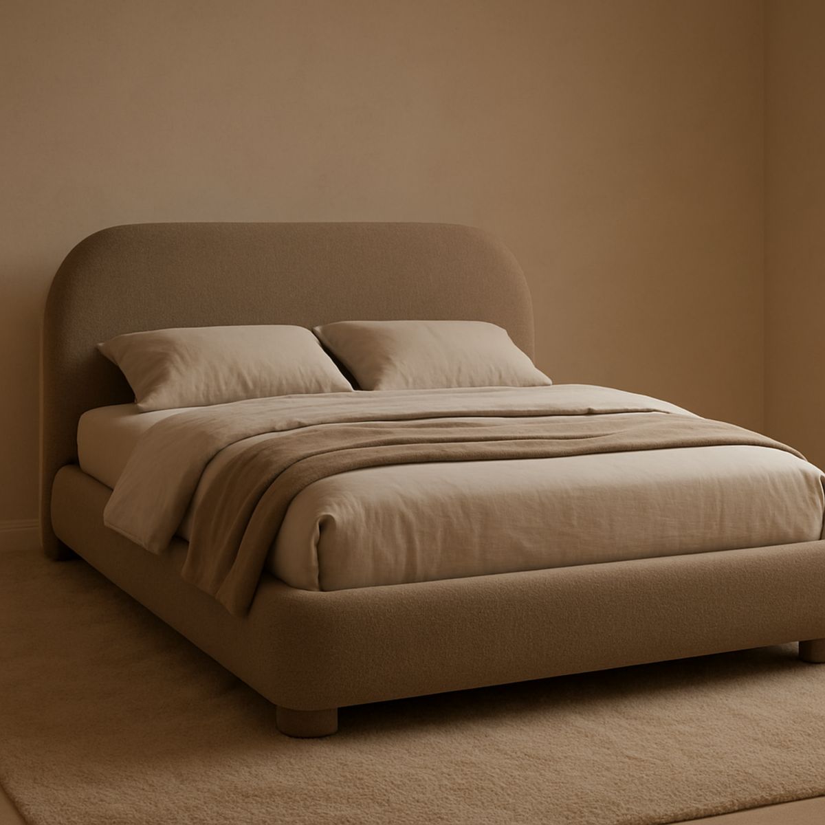 Polsterbett Stoff 200x160cm Beige