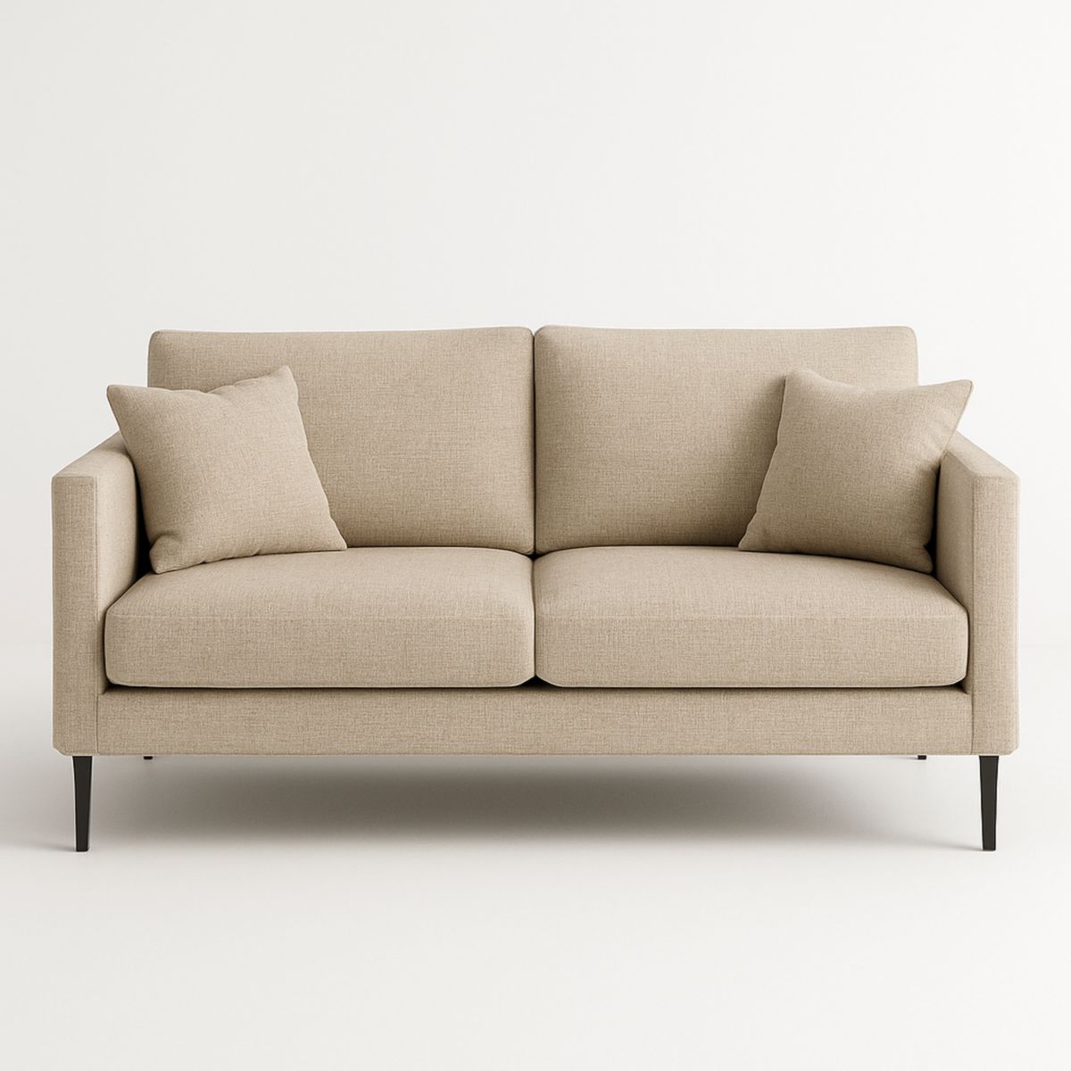 2-Sitzer Sofa Leinenmischgewebe Beige rechteckig 200 cm