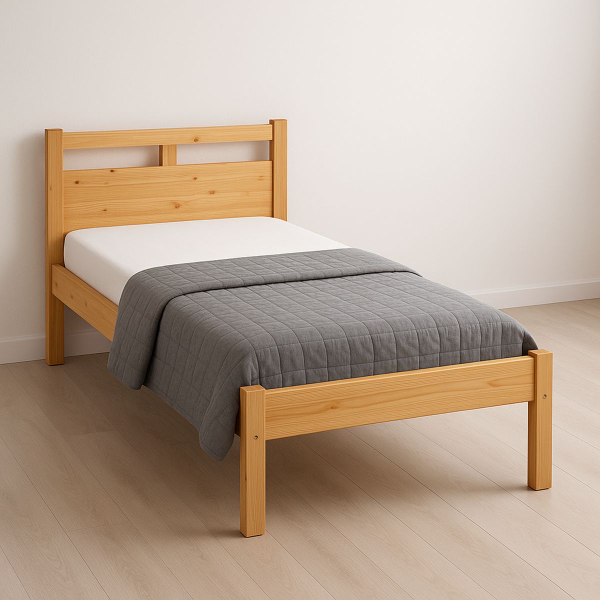 Einzelbett Kiefernholz Natur 200x90 cm