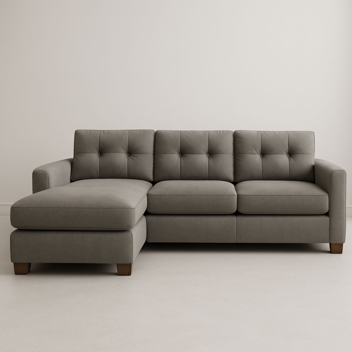 Ecksofa mit Ottomane aus Mikrofaser 250cm Graubraun