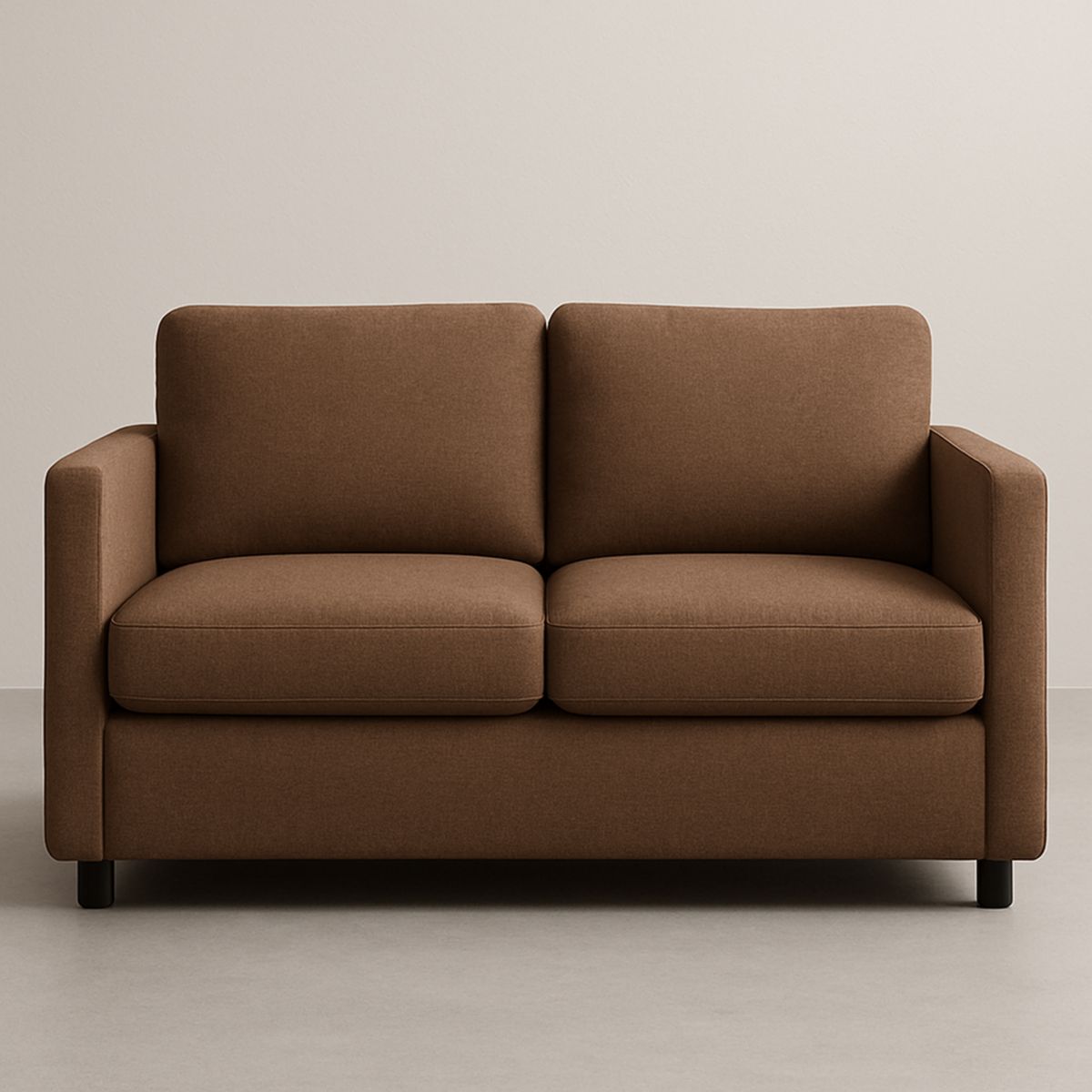 Zweisitzer Sofa Stoff Braun Rechteck 150cm x 85cm x 90cm