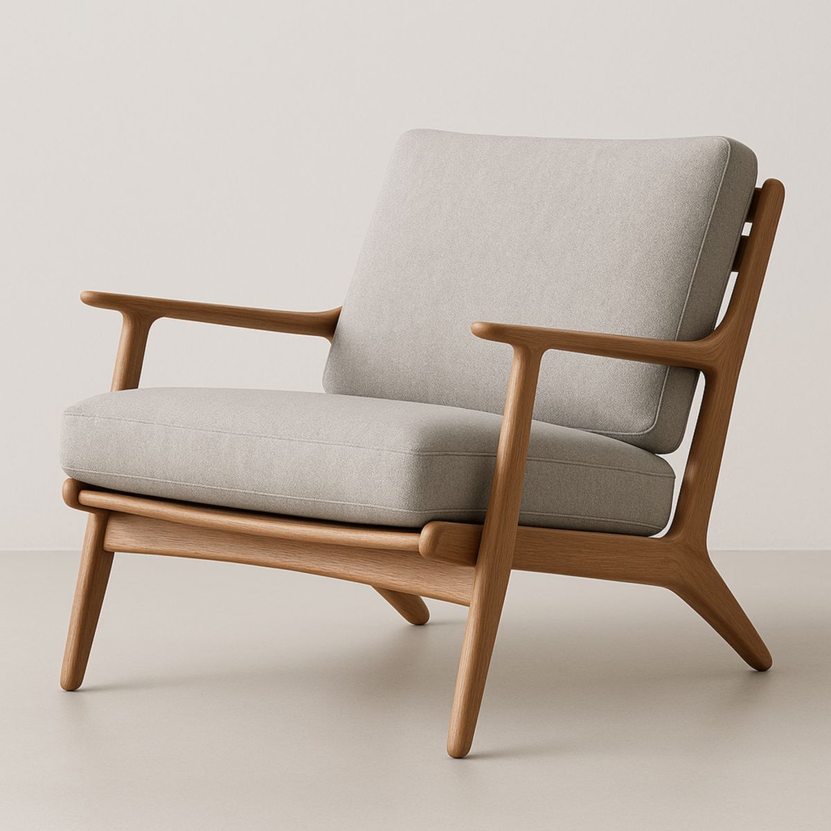 Sessel Holzrahmen Leinen Grau 75x80x85 cm