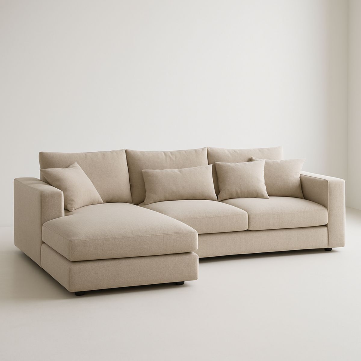 Ecksofa Stoffbezug Beige 280x160x85 cm