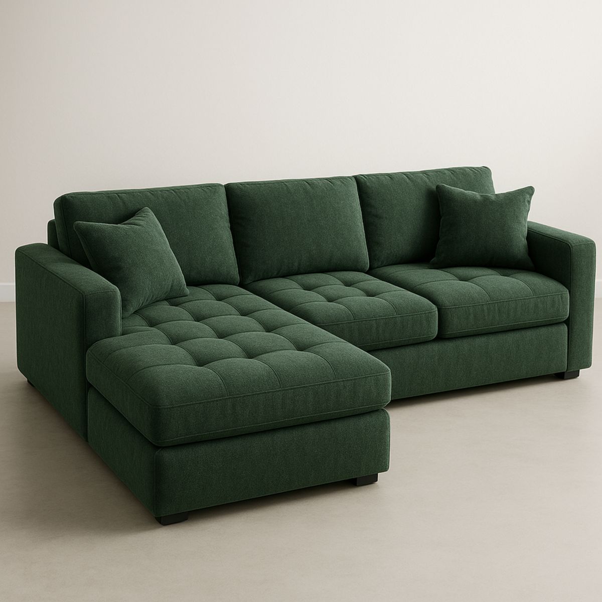 Ecksofa Stoff Dunkelgrün 290x150x85cm