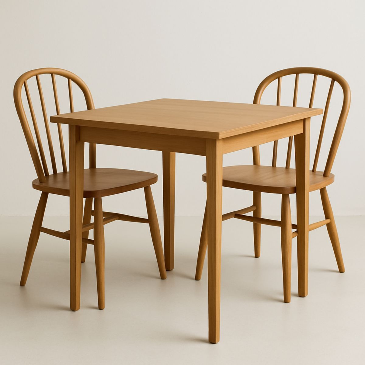 Esszimmerset quadratisch Massivholz Braun Tisch 75x75x74cm Stühle Set