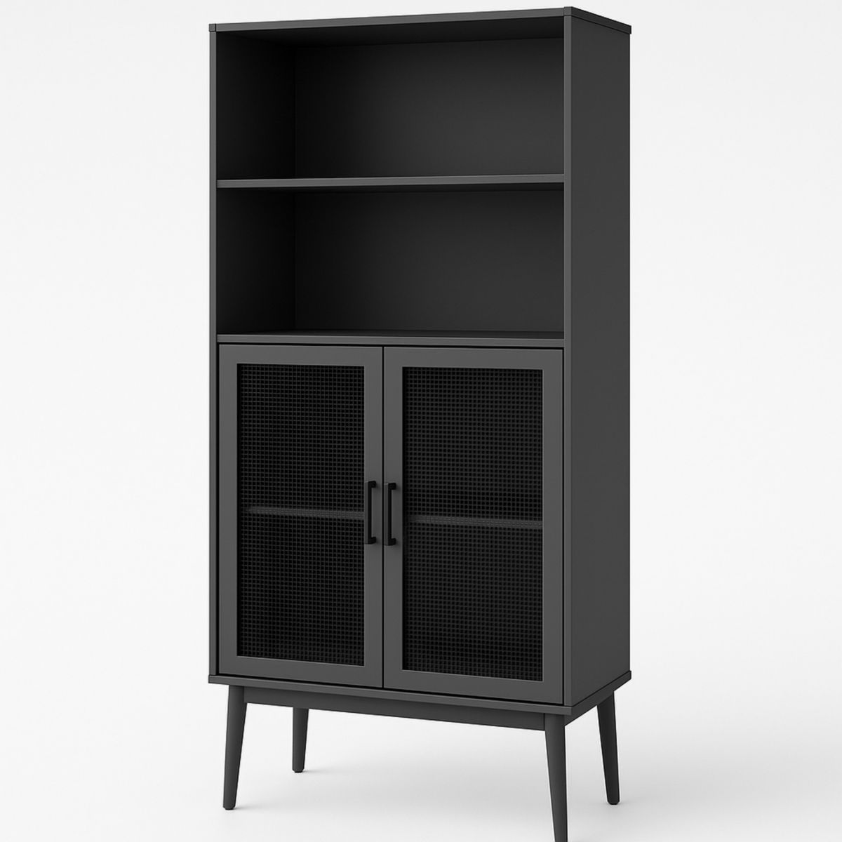 Schrank mit Regalen Metall Schwarz 150x75x40 cm