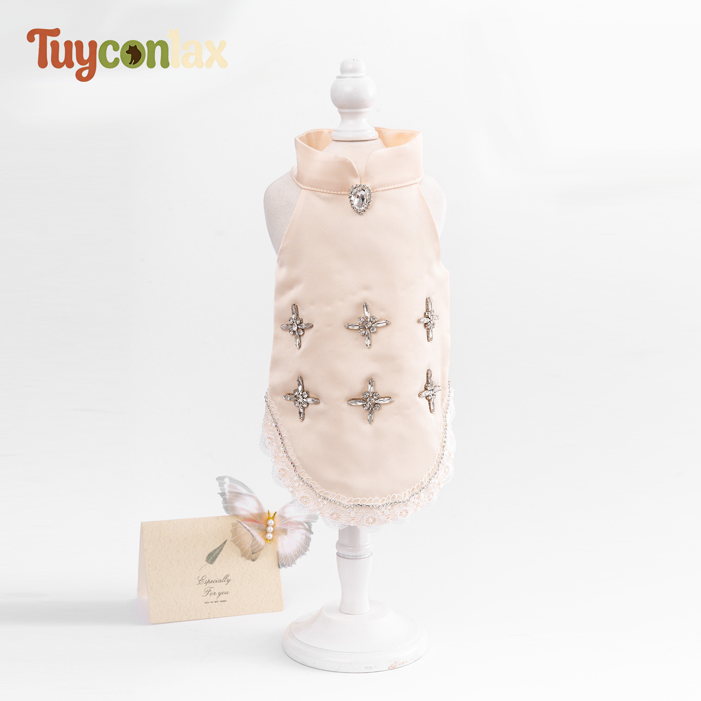 Luxury Crystal Dog Dress | Elegant Boutique Dress for Small Dogs