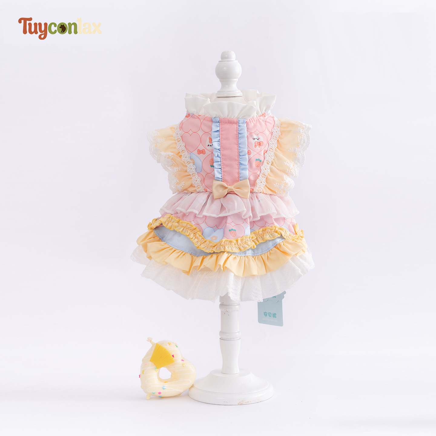 Pastel Pink Ruffle Lolita Dog Dress | Soft Spring Pastel Pet Princess Tutu Gown