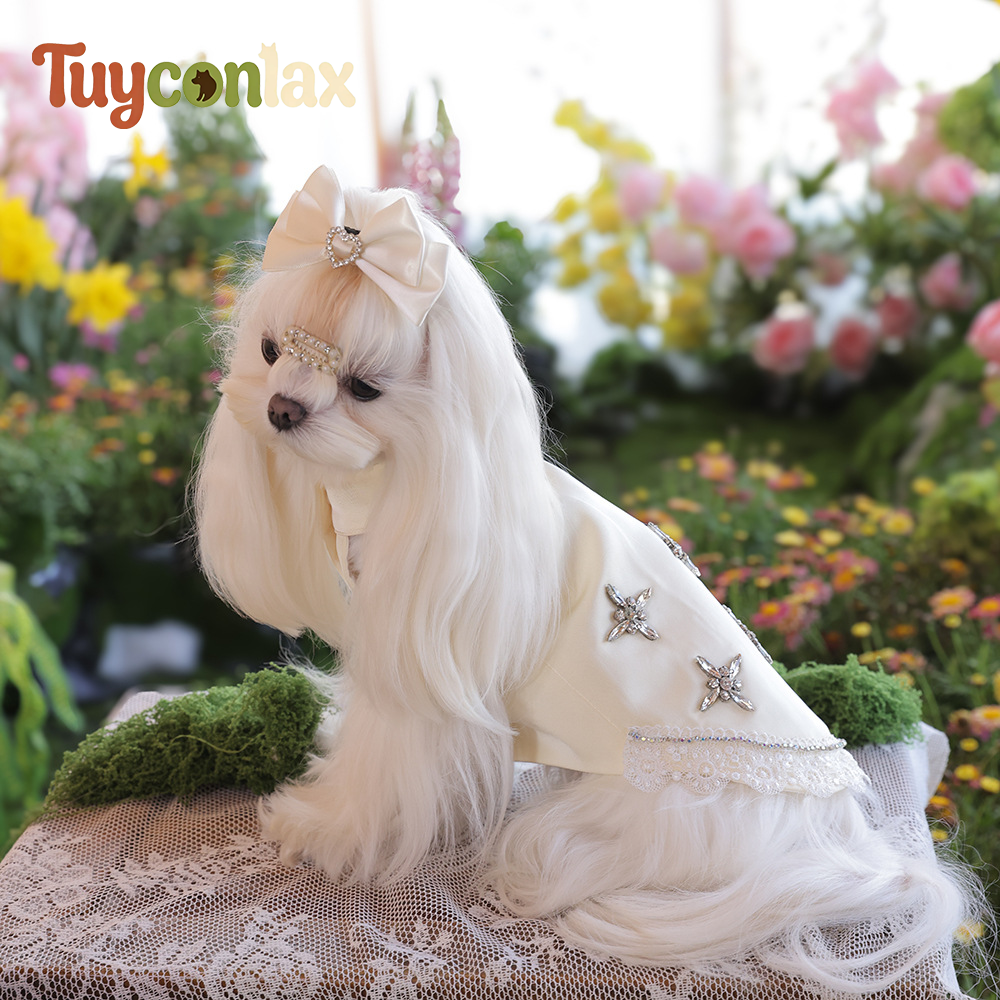 Luxury Crystal Dog Dress | Elegant Boutique Dress for Small Dogs