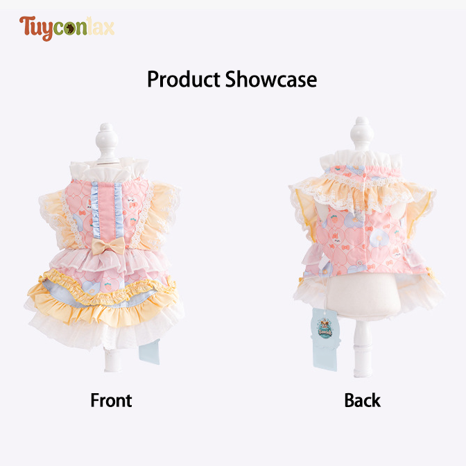 Pastel Pink Ruffle Lolita Dog Dress | Soft Spring Pastel Pet Princess Tutu Gown