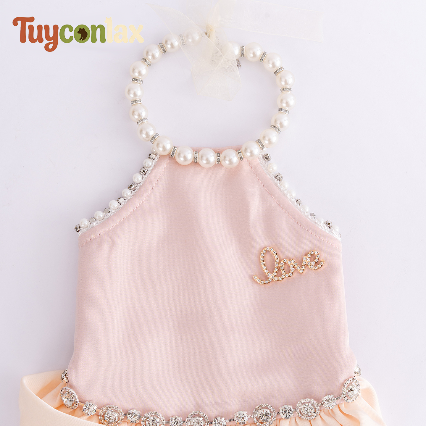 Pearl Princess Dog Dress | Luxury Pink Dog Dress for Small Dogs