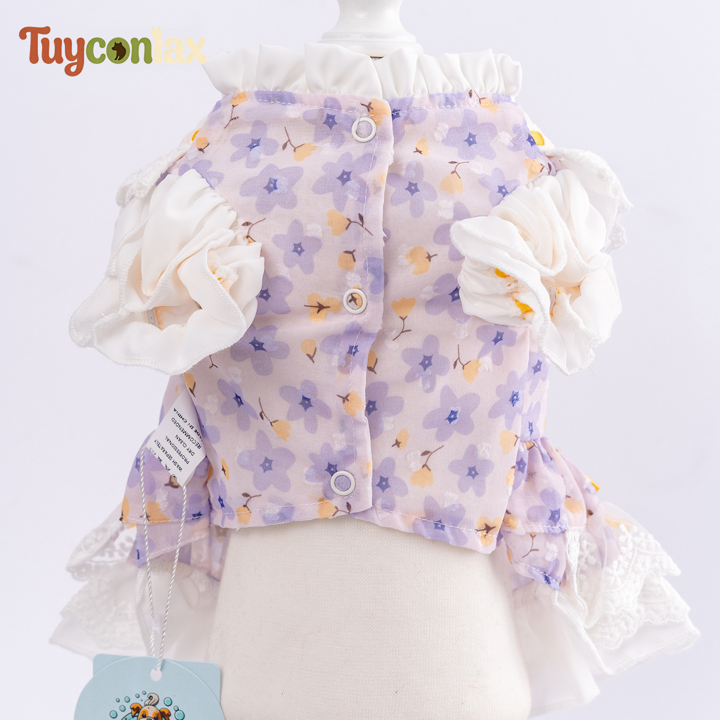 Lavender lace puppy princess dress | French country spring boutique small dog clothing