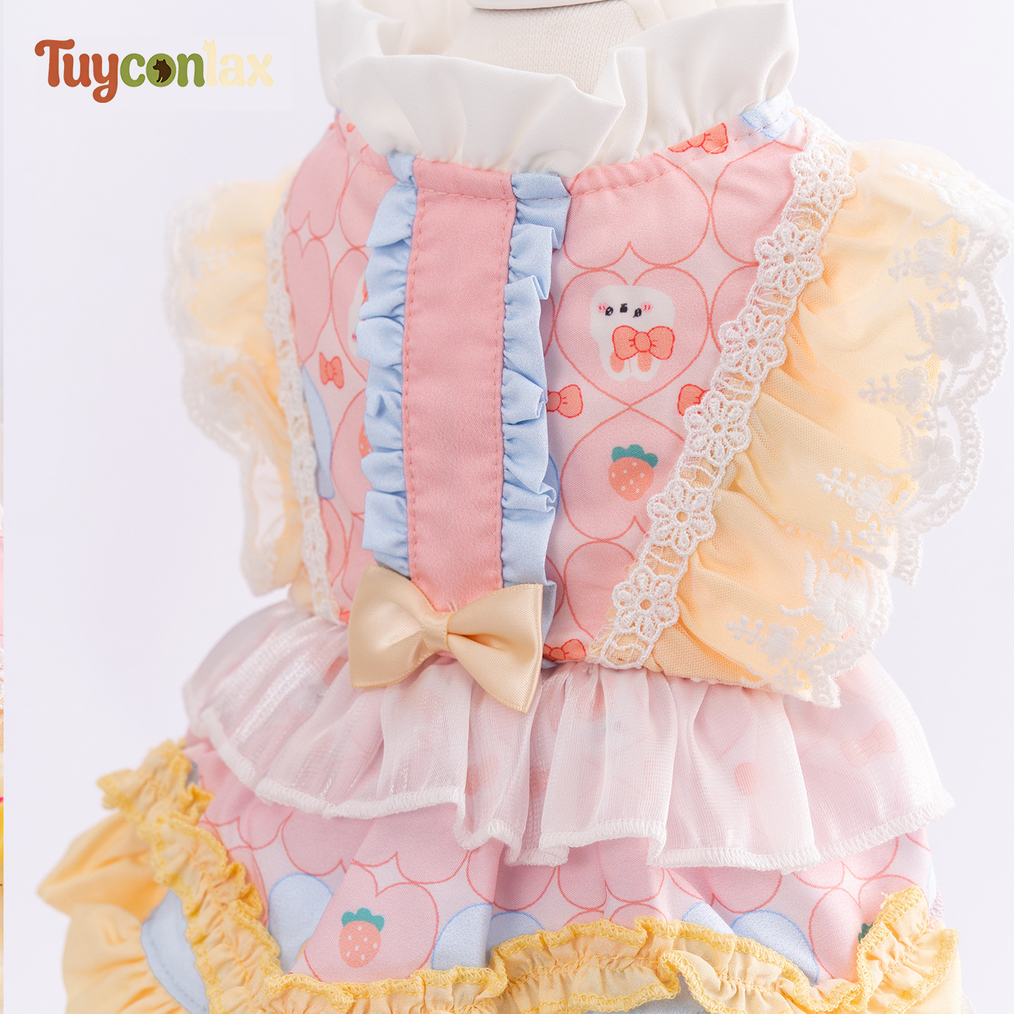 Pastel Pink Ruffle Lolita Dog Dress | Soft Spring Pastel Pet Princess Tutu Gown