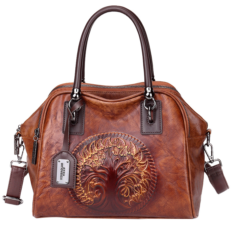 VN-B19Chinese Vintage Embossed Handbag | Stylish Gradient Design that Blends Elegance and Quality