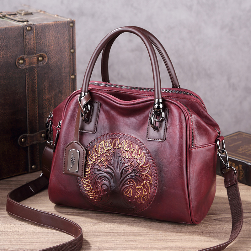 VN-B19Chinese Vintage Embossed Handbag | Stylish Gradient Design that Blends Elegance and Quality