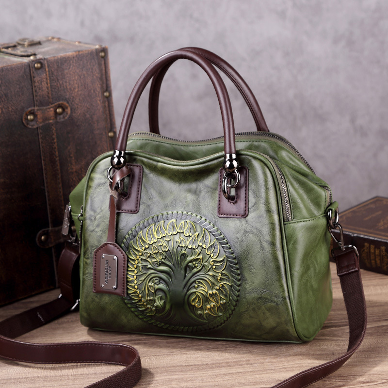 VN-B19Chinese Vintage Embossed Handbag | Stylish Gradient Design that Blends Elegance and Quality