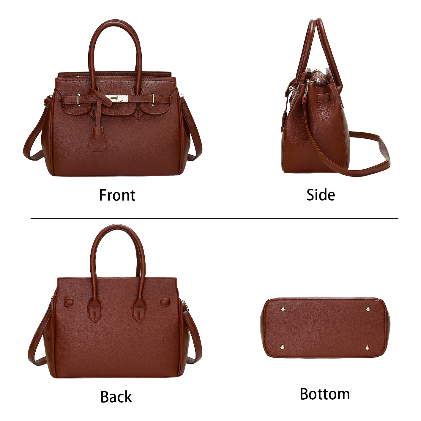 VN-B34 Minimalist Leather Work Bag – Everyday Elegance for Modern Women