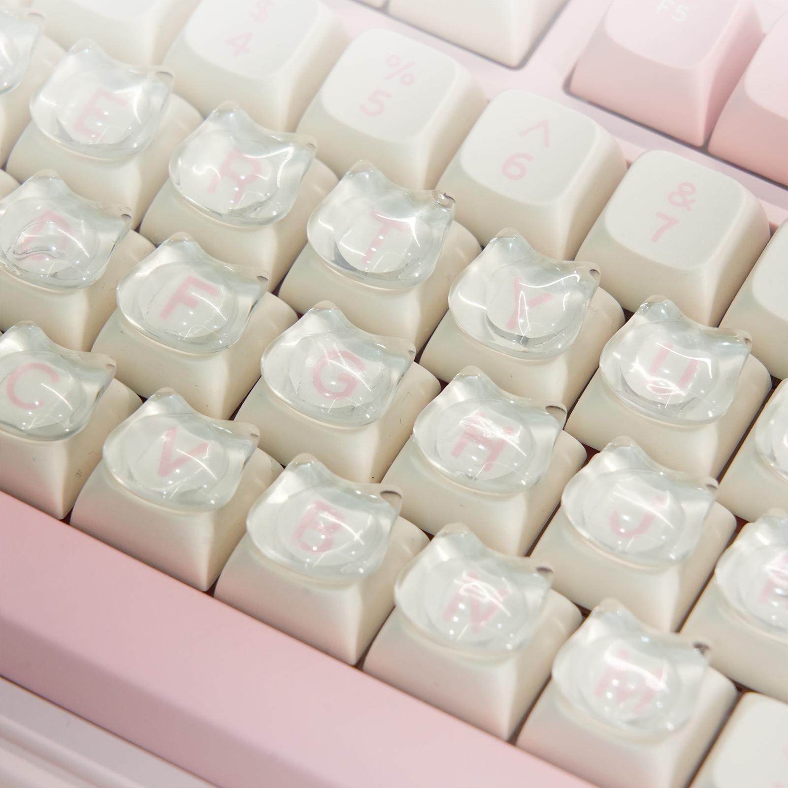 AULA Cat-Shaped Clear Glass Typing Stickers for Long Nails Fully Transparent Sticker Compatible with Desktop Laptop Keyboard & Button Booster Set 30pcs Gaming Keyboard Accessories Nail-Friendly Design AULA Cat-Shaped Clear Glass Typing Stickers for Long Nails Fully Transparent Sticker Compatible with Desktop Laptop Keyboard & Button Booster Set 30pcs Gaming Keyboard Accessories Nail-Friendly Design