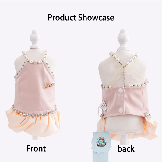 Pearl Princess Dog Dress | Luxury Pink Dog Dress for Small Dogs