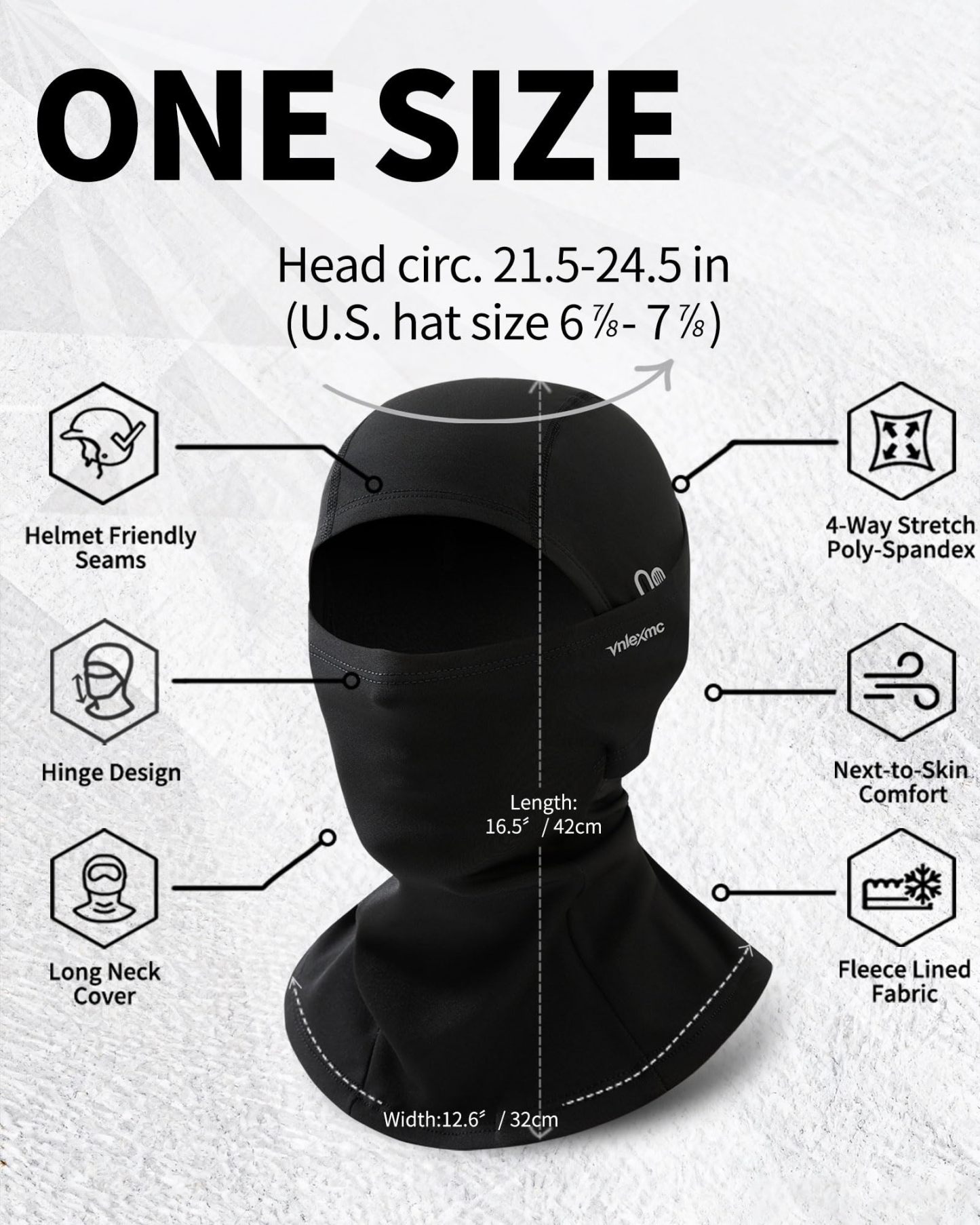 Lightweight Fleece-Lined Balaclava Ski Mask for Men & Women 