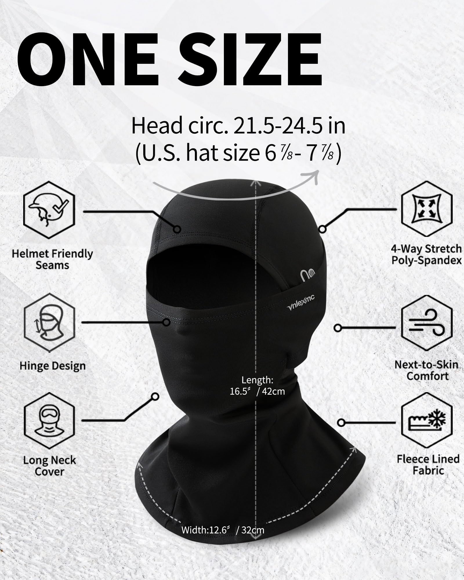 Lightweight Fleece-Lined Balaclava Ski Mask for Men & Women 