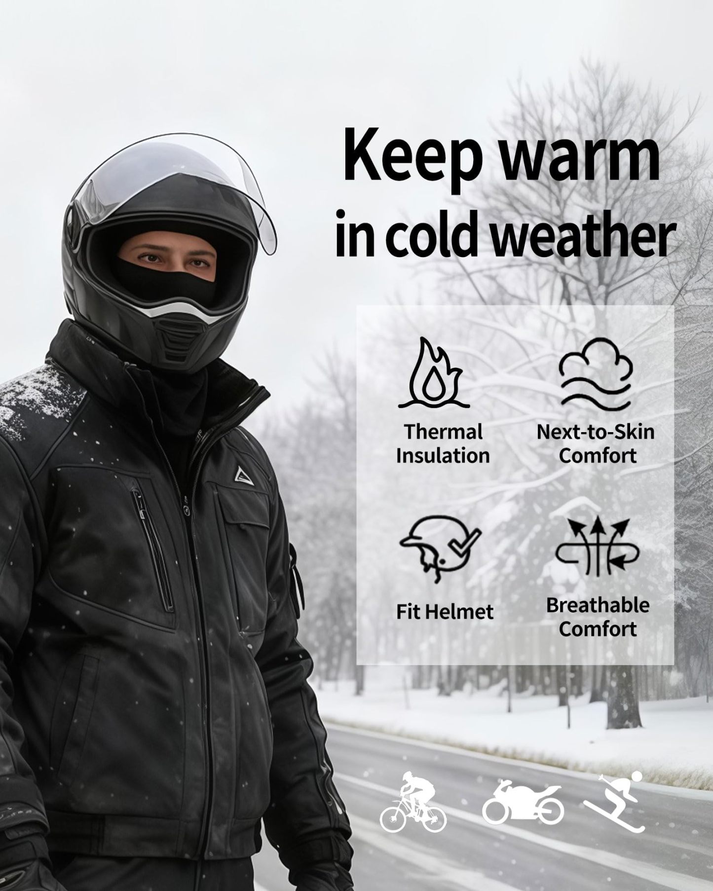 Lightweight Fleece-Lined Balaclava Ski Mask for Men & Women 