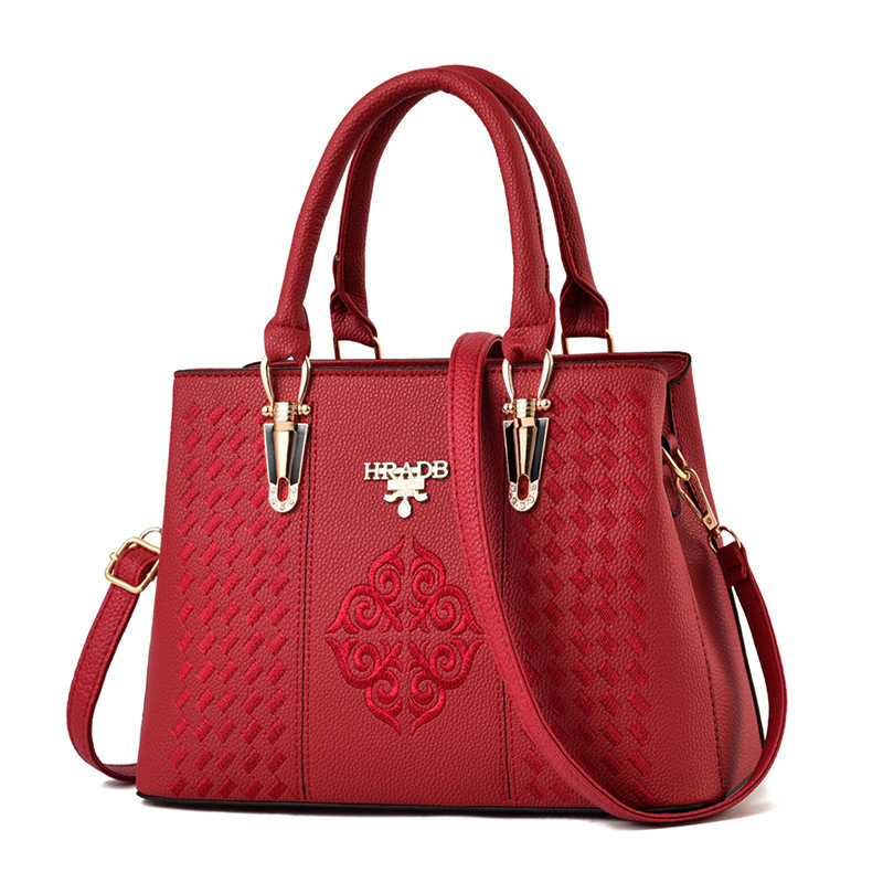 VN-B28 Elegant Embroidered Leather Handbag