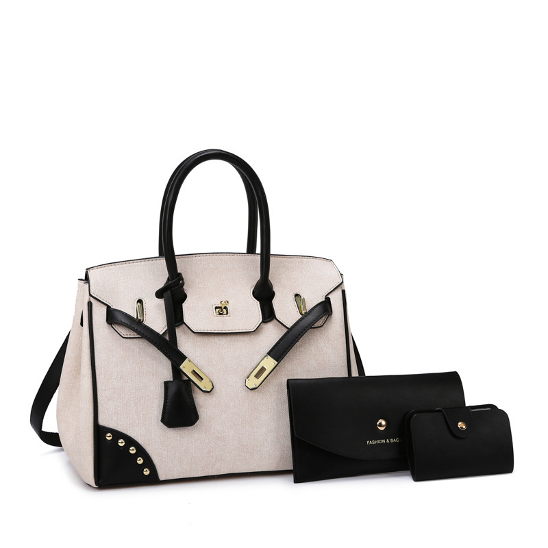 VN-B25 3-Piece Color-Block Tote Set — Spacious & Versatile