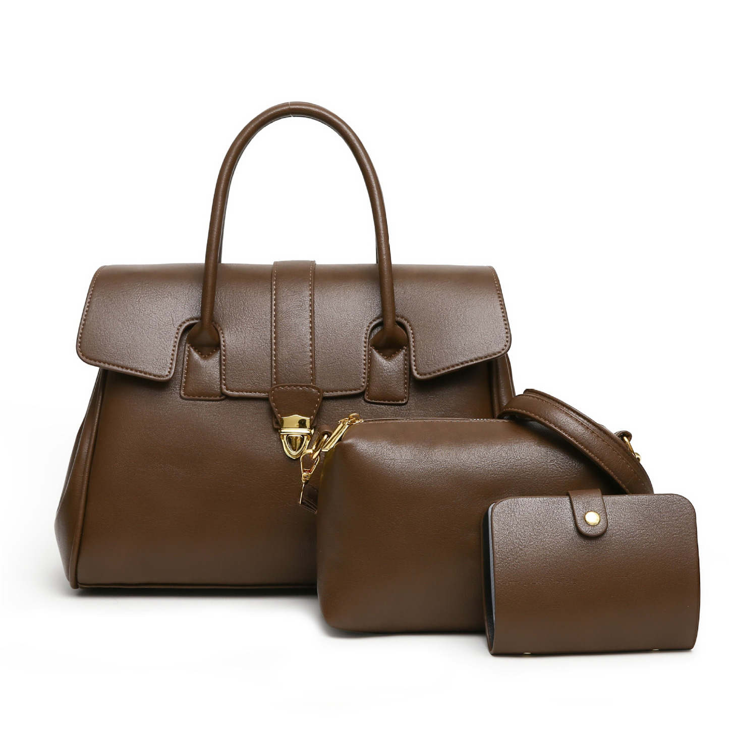 VN-B35 Classic 3-Piece Leather Tote Set – Elegant, Spacious & Everyday Ready