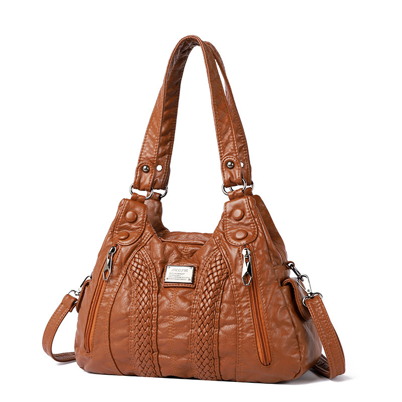 VN-B15Trendy Washed Leather Bag – Stylish, Versatile & Effortlessly Chic