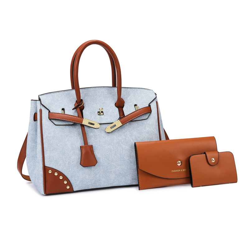 VN-B25 3-Piece Color-Block Tote Set — Spacious & Versatile