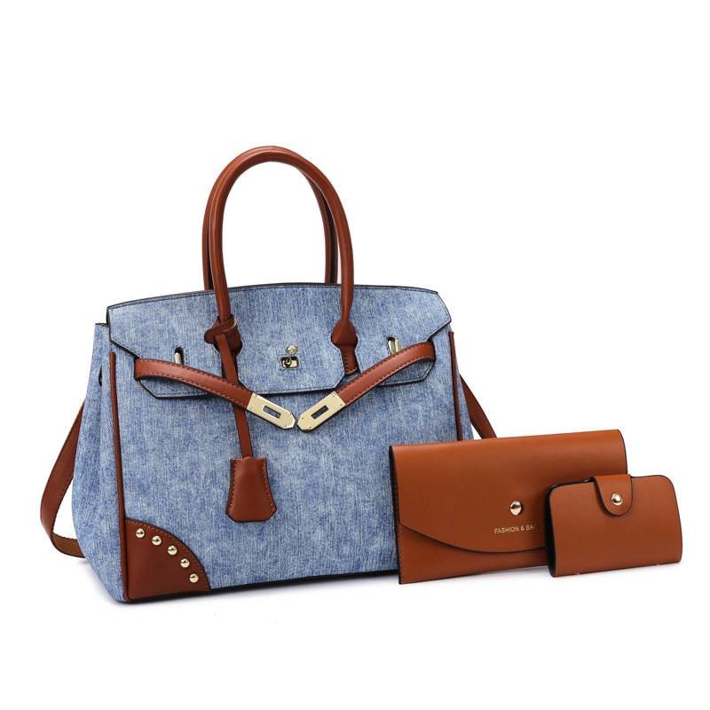 VN-B25 3-Piece Color-Block Tote Set — Spacious & Versatile