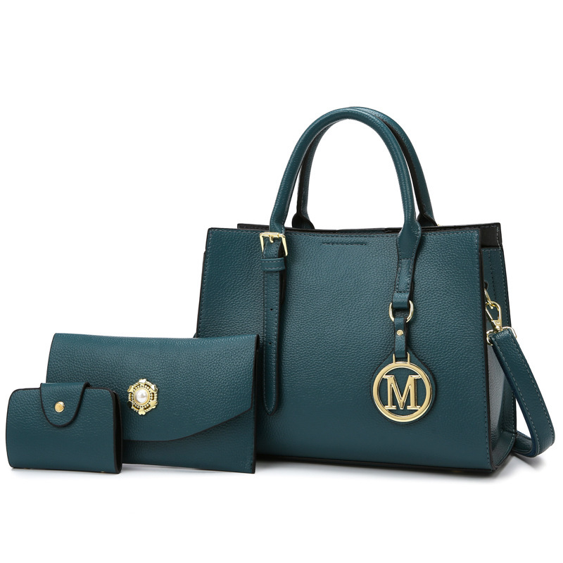 VN-B29 Elegant & Minimalist 3-Piece M-Logo Handbag Set for Women