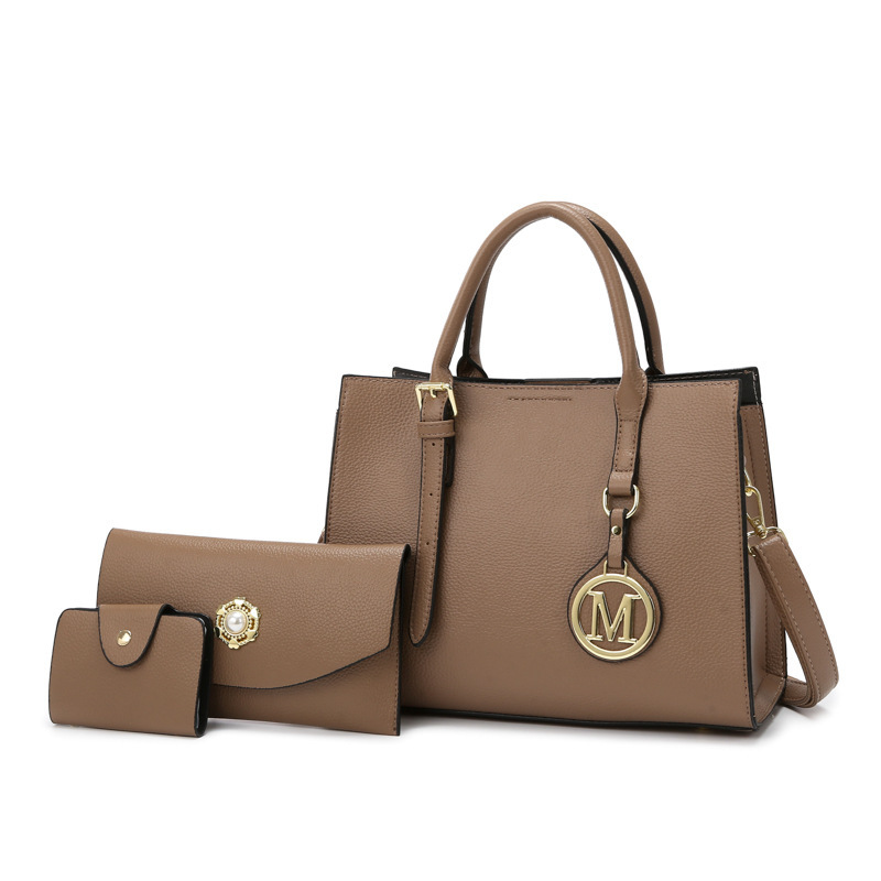 VN-B29 Elegant & Minimalist 3-Piece M-Logo Handbag Set for Women