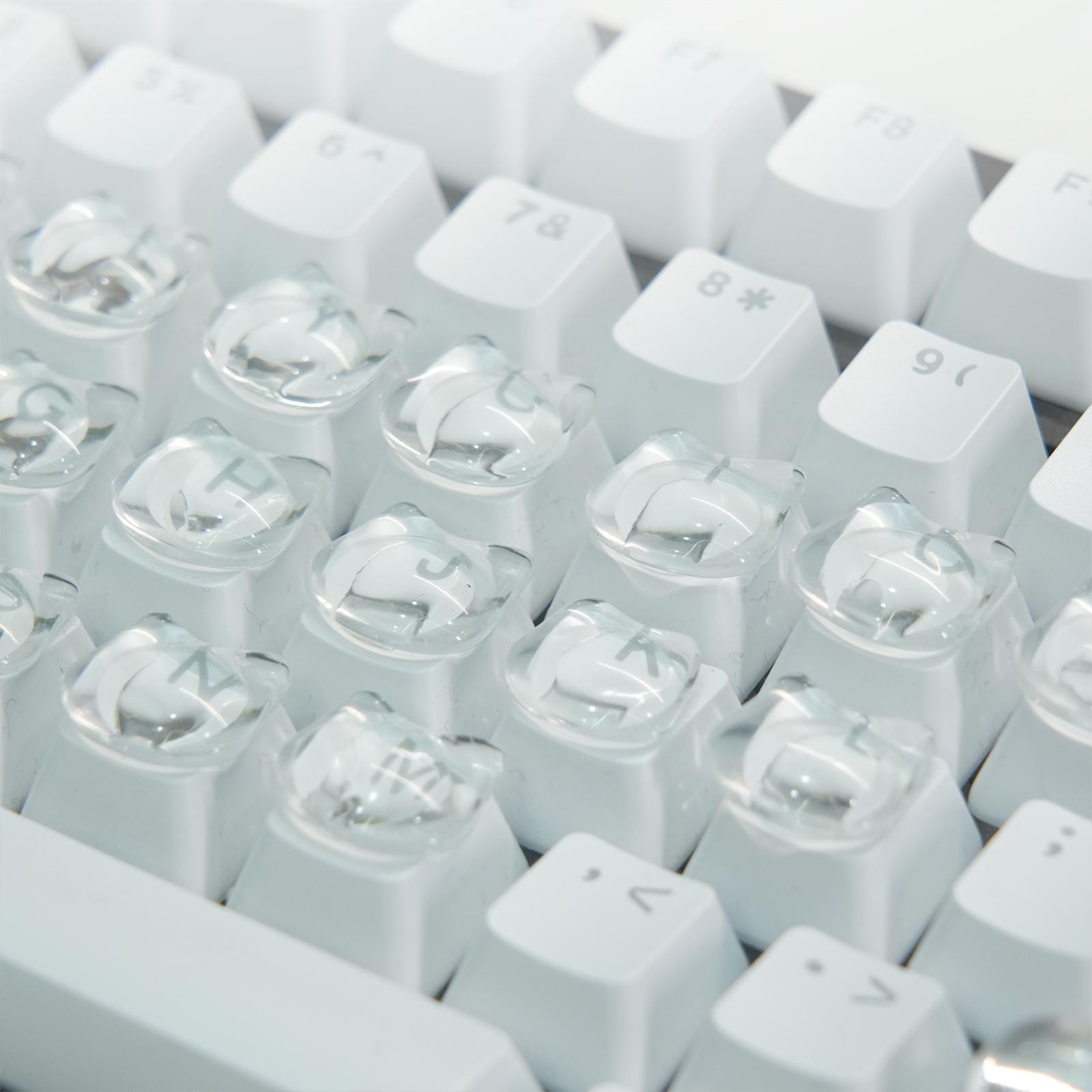 AULA Cat-Shaped Clear Glass Typing Stickers for Long Nails Fully Transparent Sticker Compatible with Desktop Laptop Keyboard & Button Booster Set 30pcs Gaming Keyboard Accessories Nail-Friendly Design AULA Cat-Shaped Clear Glass Typing Stickers for Long Nails Fully Transparent Sticker Compatible with Desktop Laptop Keyboard & Button Booster Set 30pcs Gaming Keyboard Accessories Nail-Friendly Design