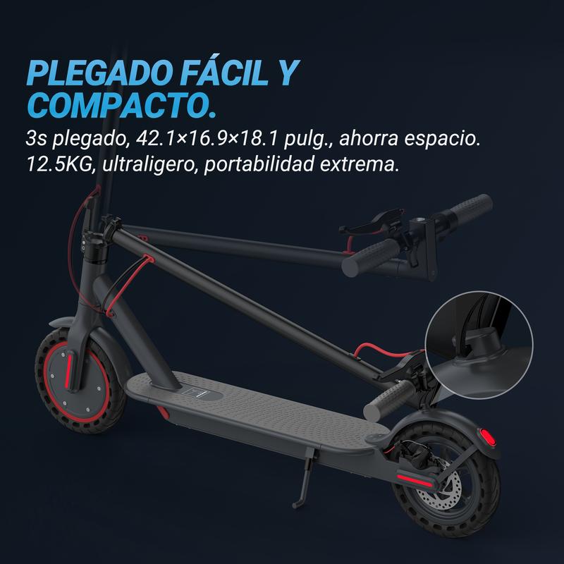 LADPED LP80 Patinete Eléctrico｜Velocidad máxima de 31 km/h｜Autonomía de hasta 30 km｜Motor de 350W｜Neumáticos antipinchazos de 8.5 pulgadas｜3 modos de velocidad｜Sistema de doble freno｜Diseño plegable y portátil｜Control mediante App｜Freno de tambor｜Capacida