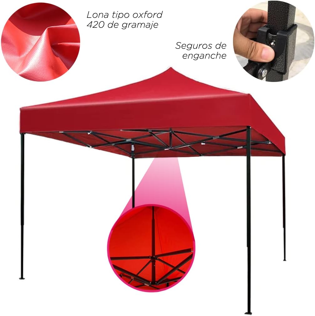 VANLIG | Carpa Toldo Plegable 3x3m | Impermeable, Reforzado y Resistente | Fácil de Armar | Protección Solar UV | Ideal para Jardín, Eventos y Exterior | Color Azul