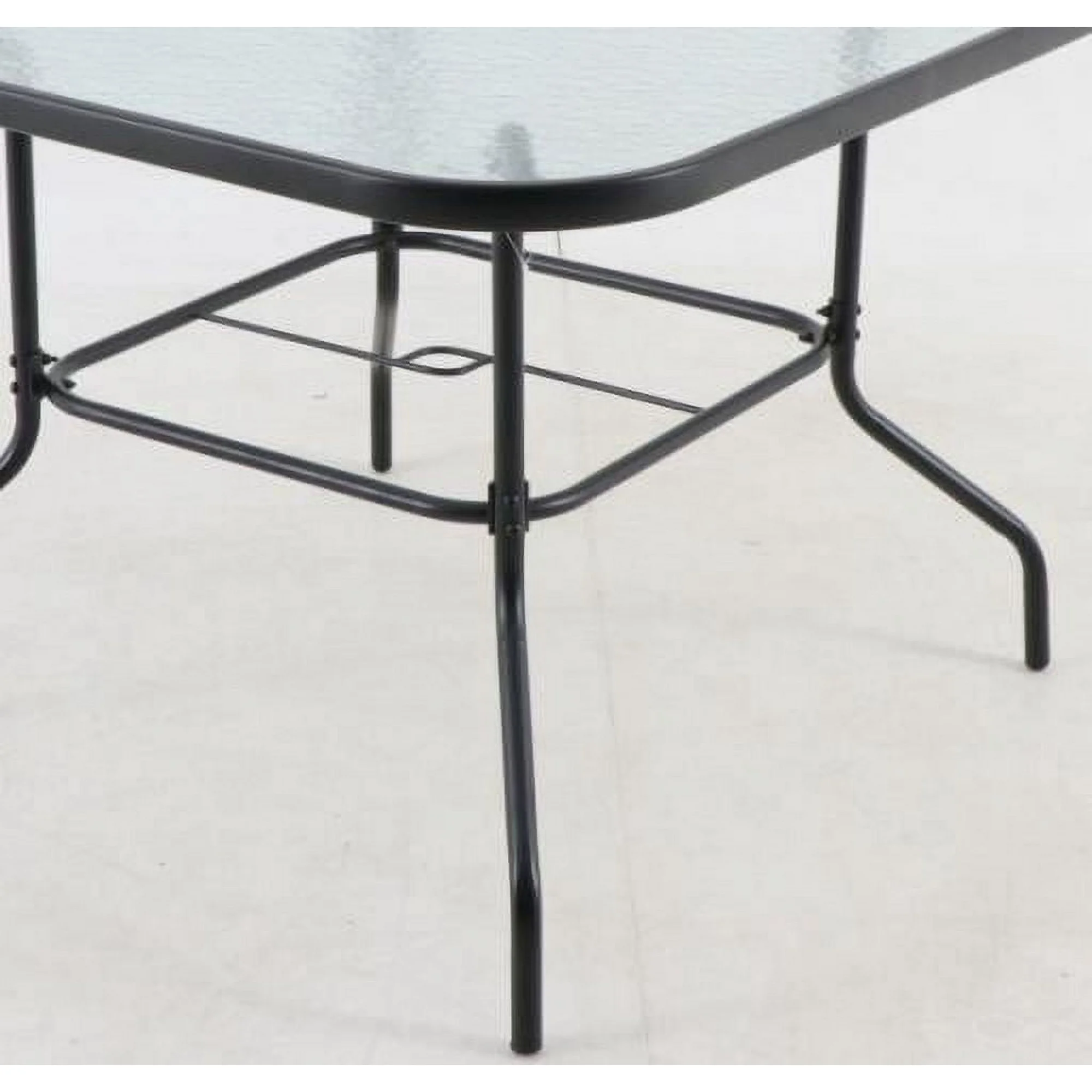 Juego de comedor para patio exterior Mainstays Albany Lane de 6 piezas, negro (base de sombrilla se vende por separado)