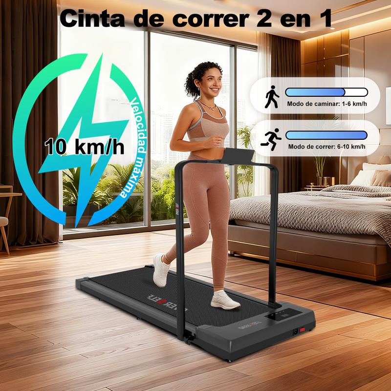 OVERSELF Caminadora Trotadora Eléctrica, Multi-velocidad, Quema Calorías Rápido, Diseño Plegable Compacto, Silenciosa, Carga 136 kg, Entrena en Casa/Oficina, Equipamiento deportivo interior y exterior