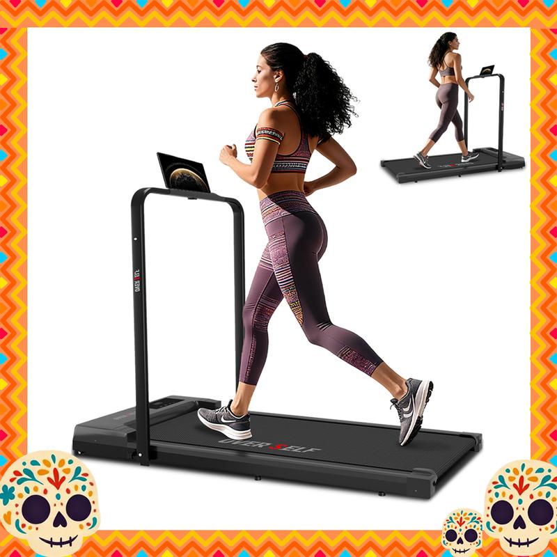 OVERSELF Caminadora Trotadora Eléctrica, Multi-velocidad, Quema Calorías Rápido, Diseño Plegable Compacto, Silenciosa, Carga 136 kg, Entrena en Casa/Oficina, Equipamiento deportivo interior y exterior