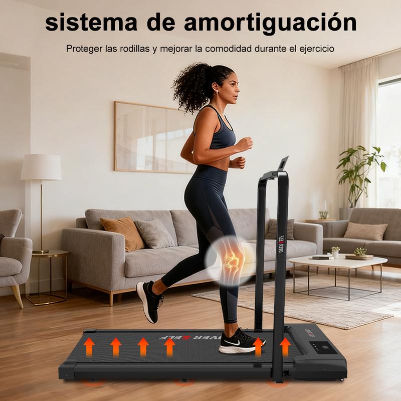OVERSELF Caminadora Trotadora Eléctrica, Multi-velocidad, Quema Calorías Rápido, Diseño Plegable Compacto, Silenciosa, Carga 136 kg, Entrena en Casa/Oficina, Equipamiento deportivo interior y exterior