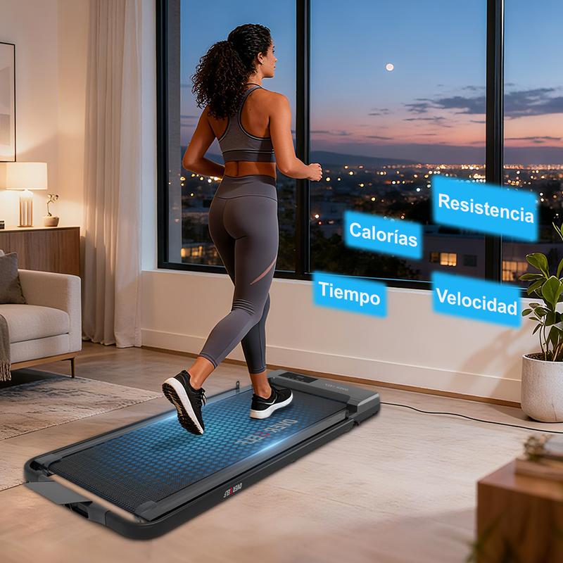 OVERSELF Caminadora Trotadora Eléctrica, Multi-velocidad, Quema Calorías Rápido, Diseño Plegable Compacto, Silenciosa, Carga 136 kg, Entrena en Casa/Oficina, Equipamiento deportivo interior y exterior