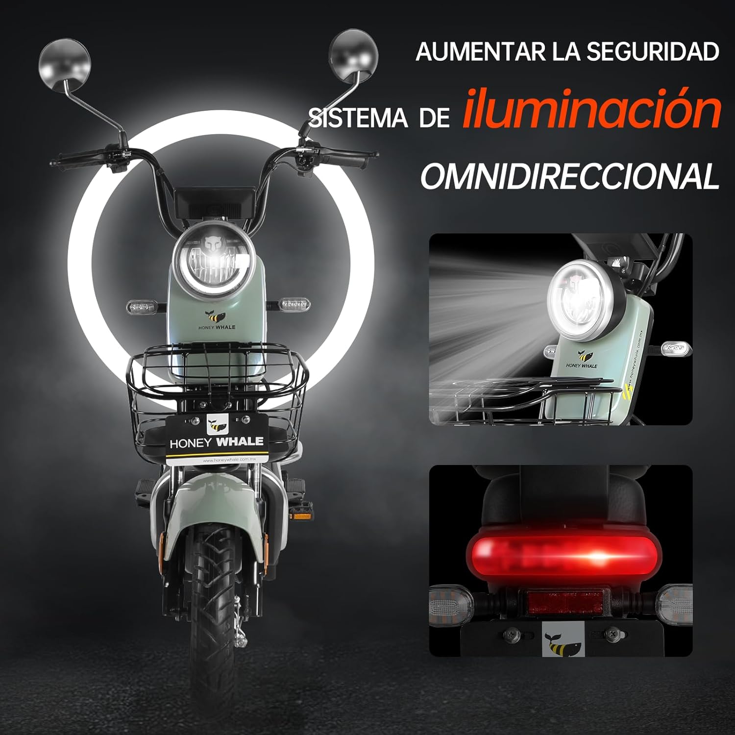 HONEYWHALE KC-Cool Bicicleta Electrica para Adultos, Bicimoto Eléctrica con Alarma, Máxima del Motor 700W, Velocidad Máxima 45KM/H, Autonomía 55-60KM, Baterías de Gran Capacidad 20AH—válvula de vehículo eléctrico