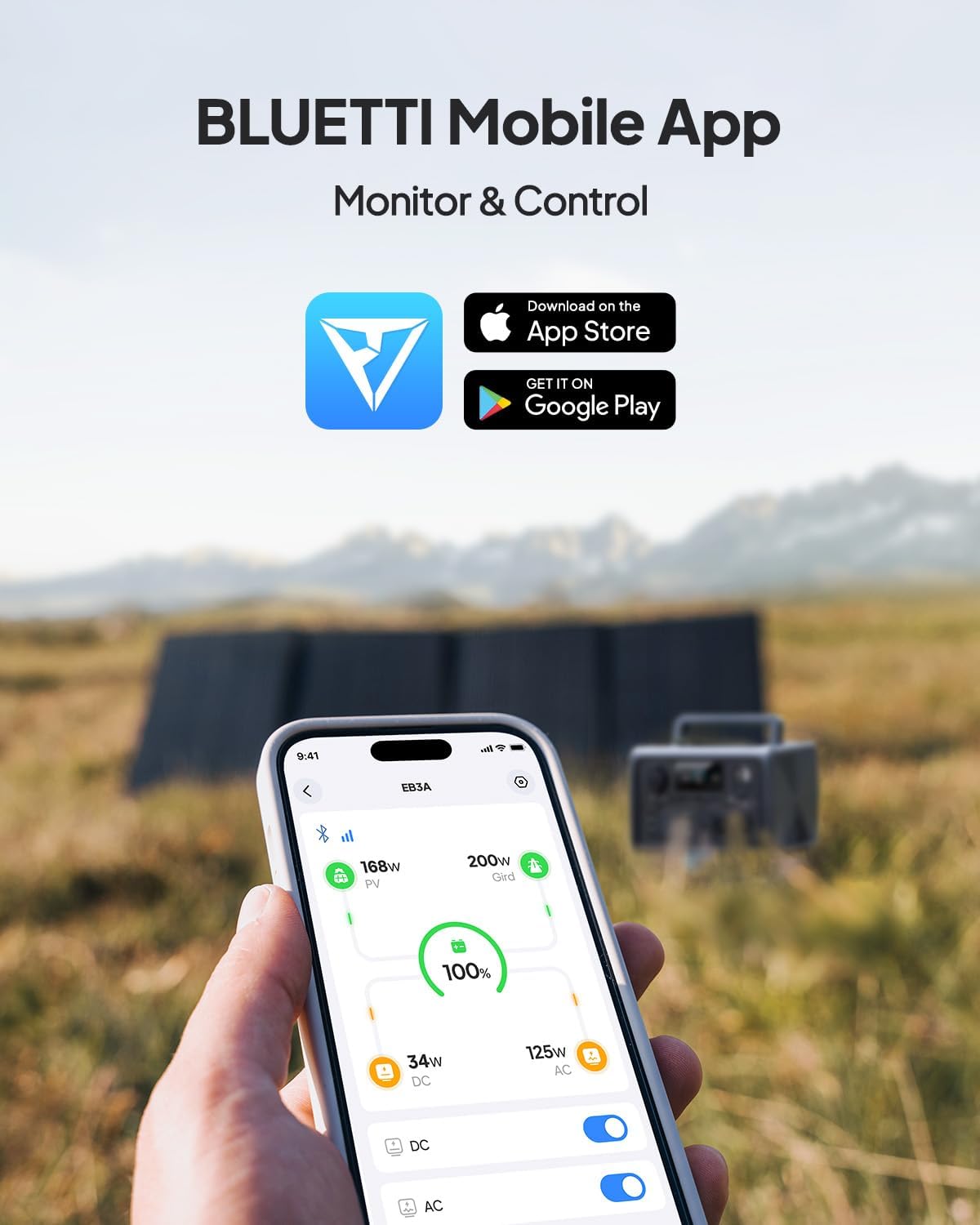 BLUETTI Solar Generator EB3A, 268Wh LiFePO4 Battery Backup w/ 2 600W (1200W Surge) AC Outlets, Recharge from 0-80% in 30 Min., LFP Backup for Outdoor Camping, Trip, Power Outage