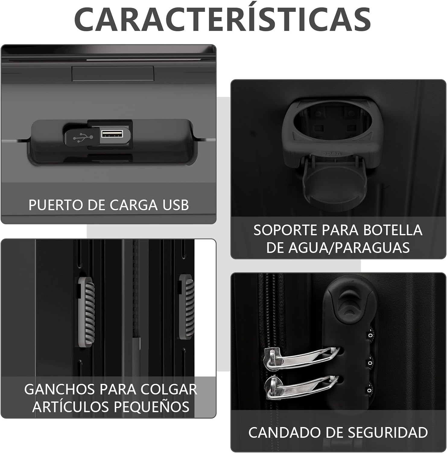 HOGESA Juego de Maletas de Viaje, Maletas de Viaje Carry On 21”, Maleta de Mano Pequeña con Ruedas Silenciosas de 360 Grados, Equipaje de Mano para Avion con Candado de Seguridad - 2 Piezas (Blanco)