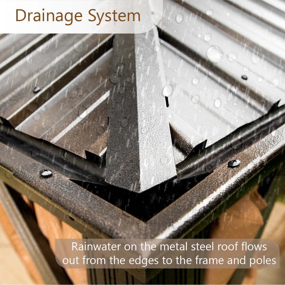 Gazebo exterior de techo rígido de 10' x 12' con techo doble, cortinas y red